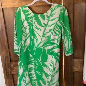 Green and white leaf dress (mini)